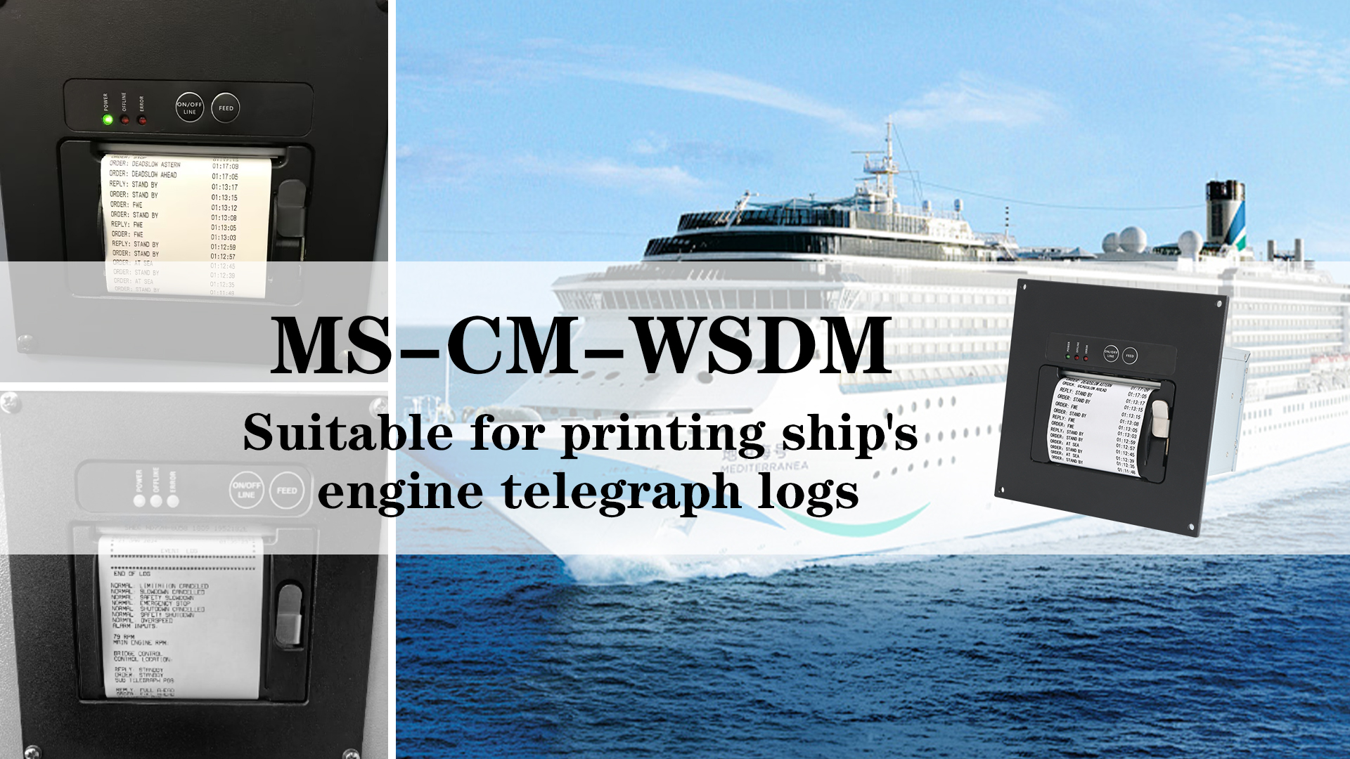 Application and features of MS-CM-WSDM ship clock log telegraph printer