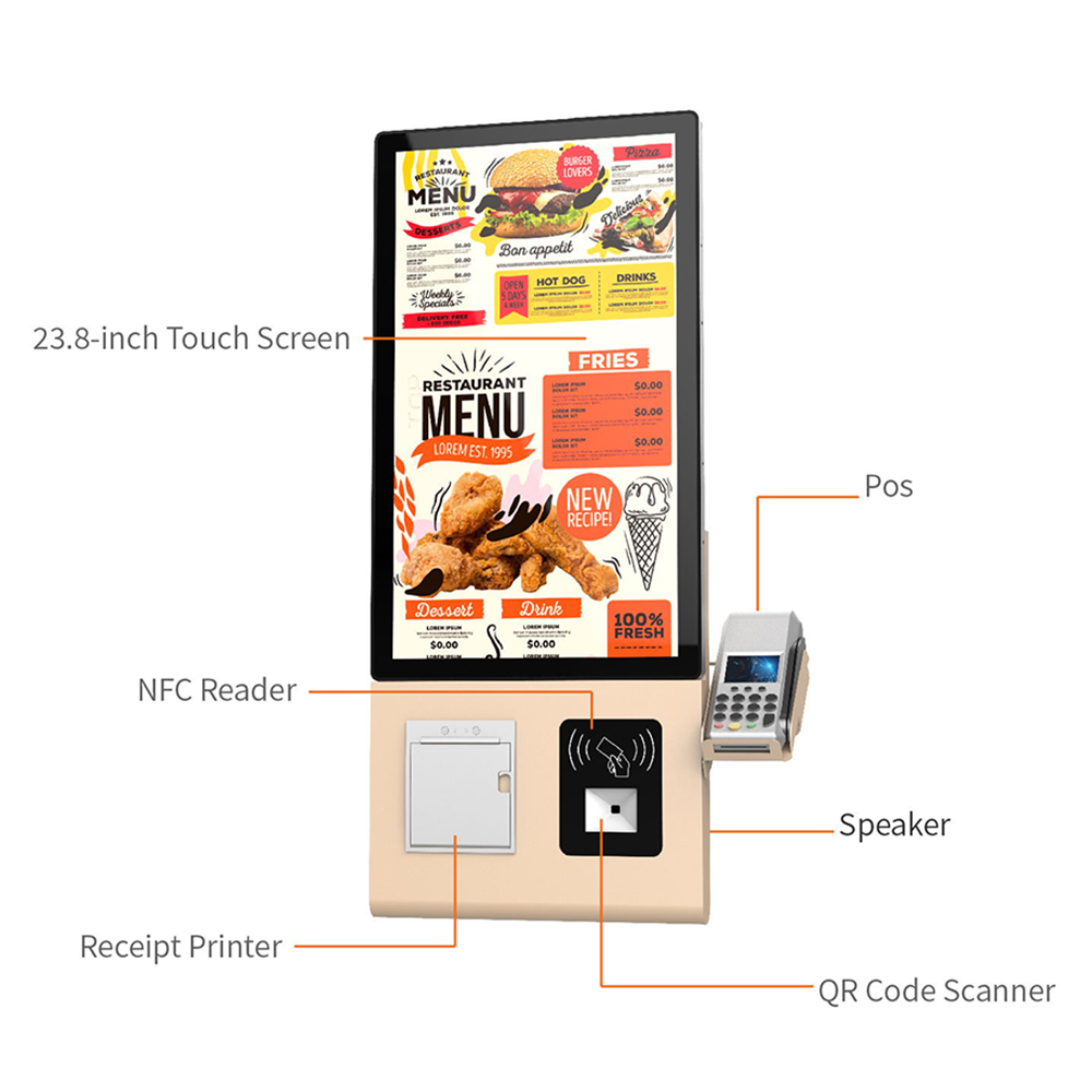 MS-S2 Table wall kiosk with thermal printing, QR code scanning