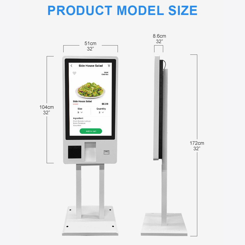 MS-S6 Customised wall mounted touch screen cashier kiosk