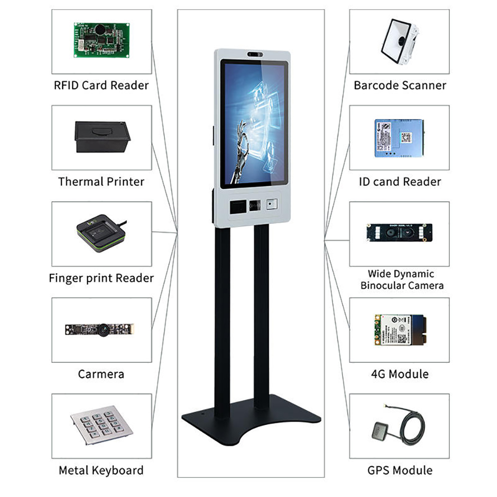 MS-S7Touch Screen Self Check Kiosk Hotel Ordering