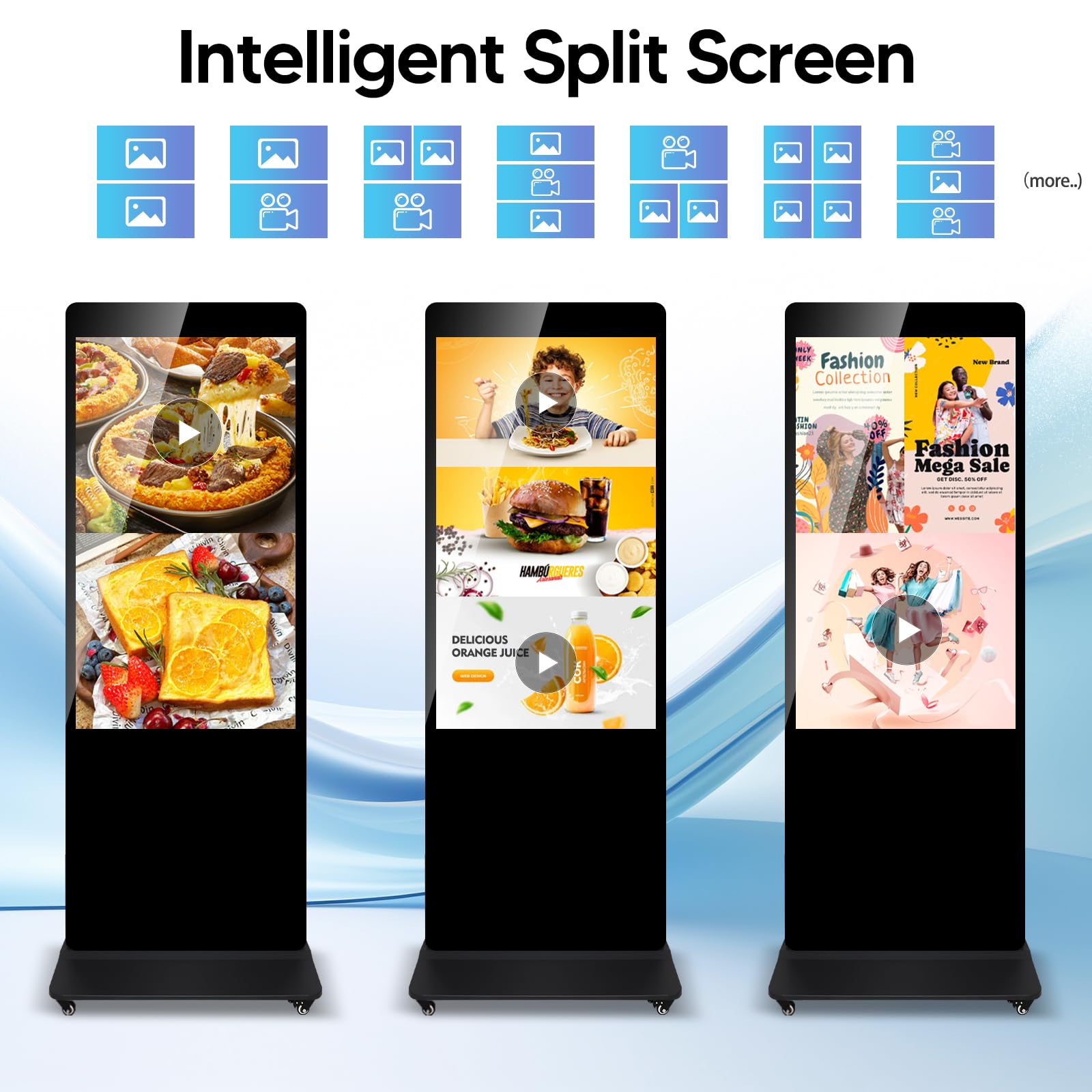 Multi-Size LCD Digital Signage: Split Screen and Multi-Playback